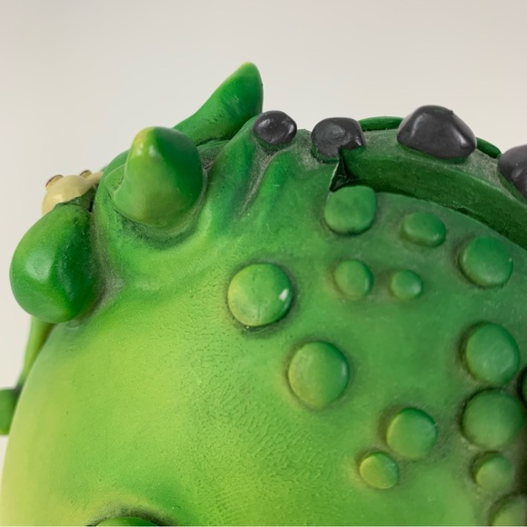 Vintage Chubby Quirky Green Dragon Piggy Bank Paolo Chiari Adorable Derpy Read - Picture 11 of 16